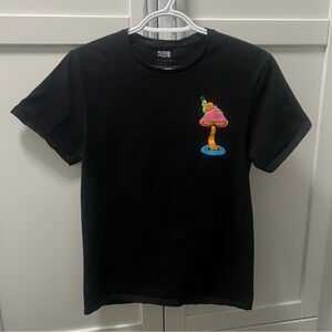 A-LAB Large Logo Back Snail Mushroom Graphic Tee Mens Size Small